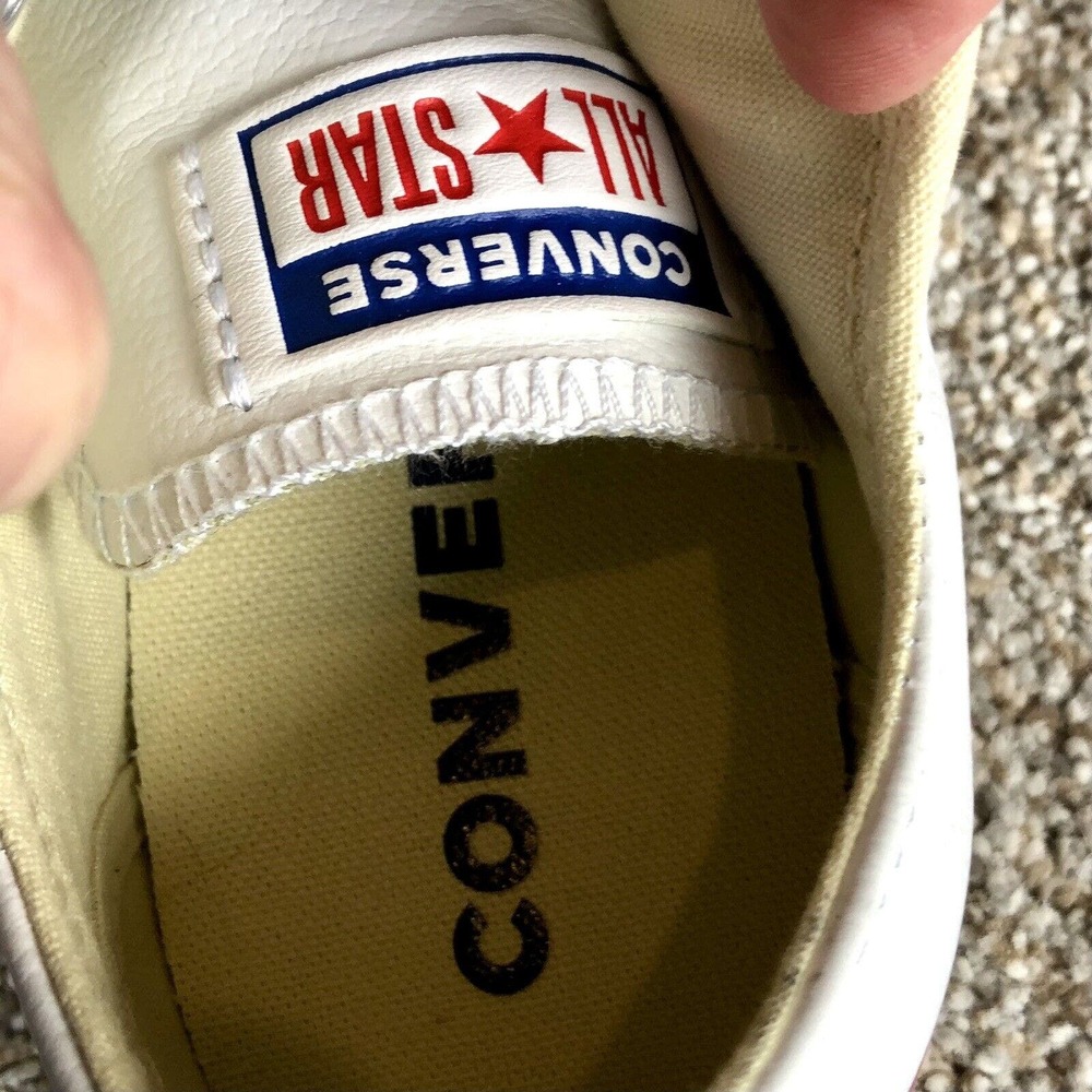 Converse Chuck Taylor 6.5 Leather White All Star Low Top Lace Up - Picture 8 of 10